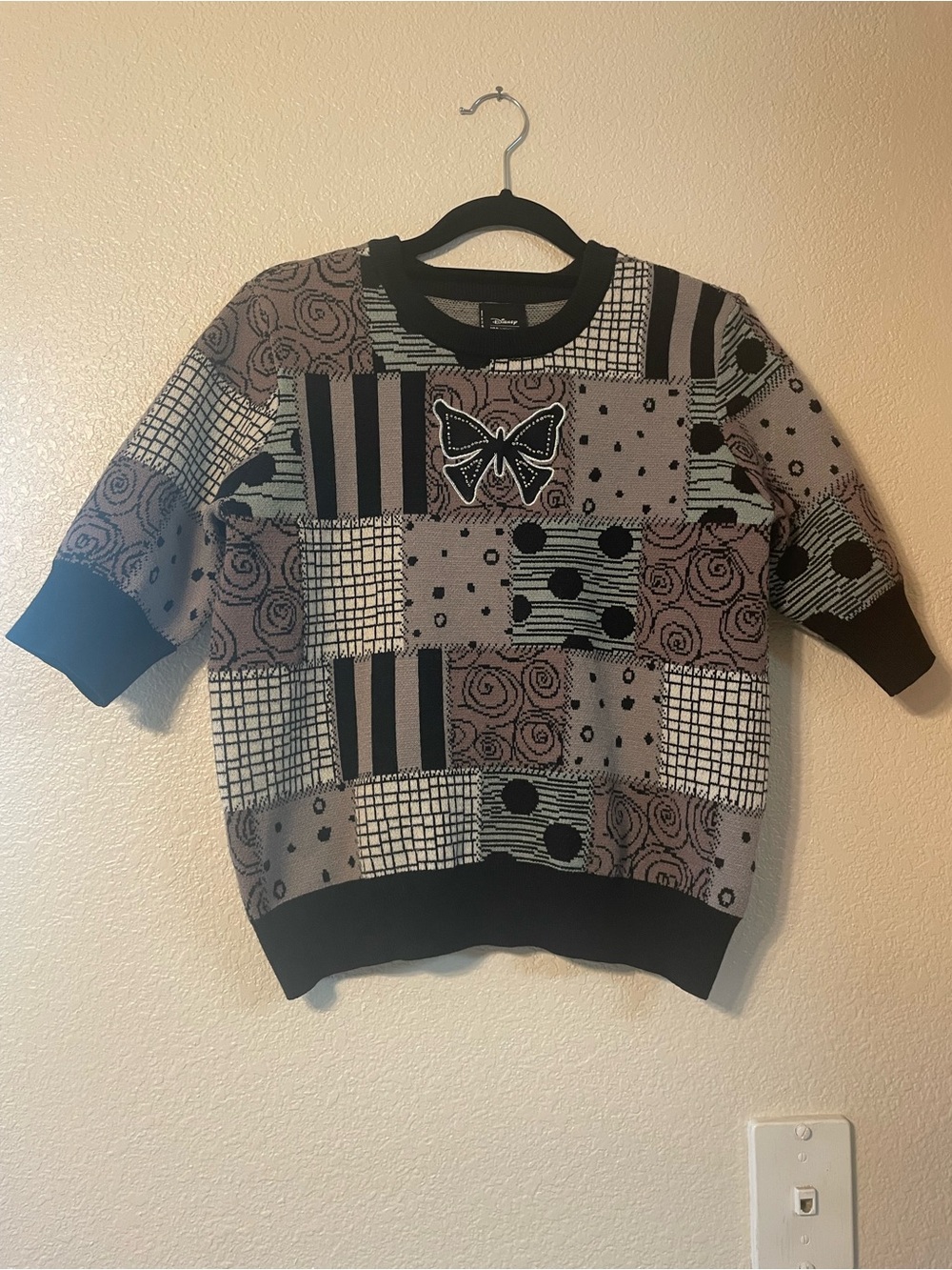 Disney her universe nightmare before Christmas Patchwork Butterfly Sweater S/M